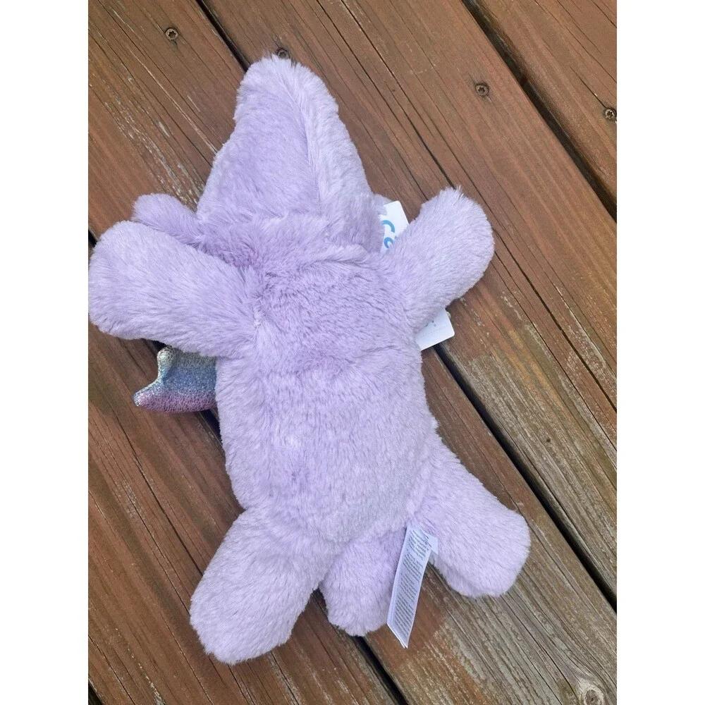 Carters Purple Dragon Plush Soft Baby Lovey Rainbow Wings Stuffed Animal New